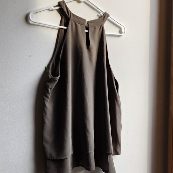 Monteau Olive Green Halter Tank Top Size Large - Picture 12 of 16